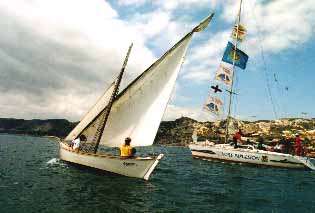 Une voile latine et un Sélection, photograhiés par Didier Daubol
